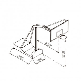 Баскетбольная стойка YDJ-2B (FIBA)